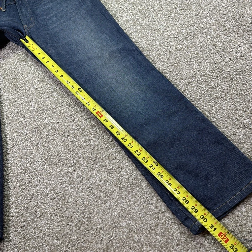Levi 514 Premium Dark Wash Jeans Straight Fit 33X30 Whiskering Faded